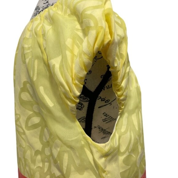 Lilly Pulitzer Sully Hotty Pink Color Block Top - Floral Multicolor Blouse Sz L - Picture 4 of 11